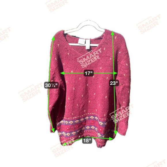 VTG Size 2X Villager Sport Woman Oversized Red Sweater - Picture 4 of 4